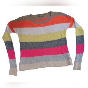 Brodie Cashmere Sweater Color Block Striped Crewneck M